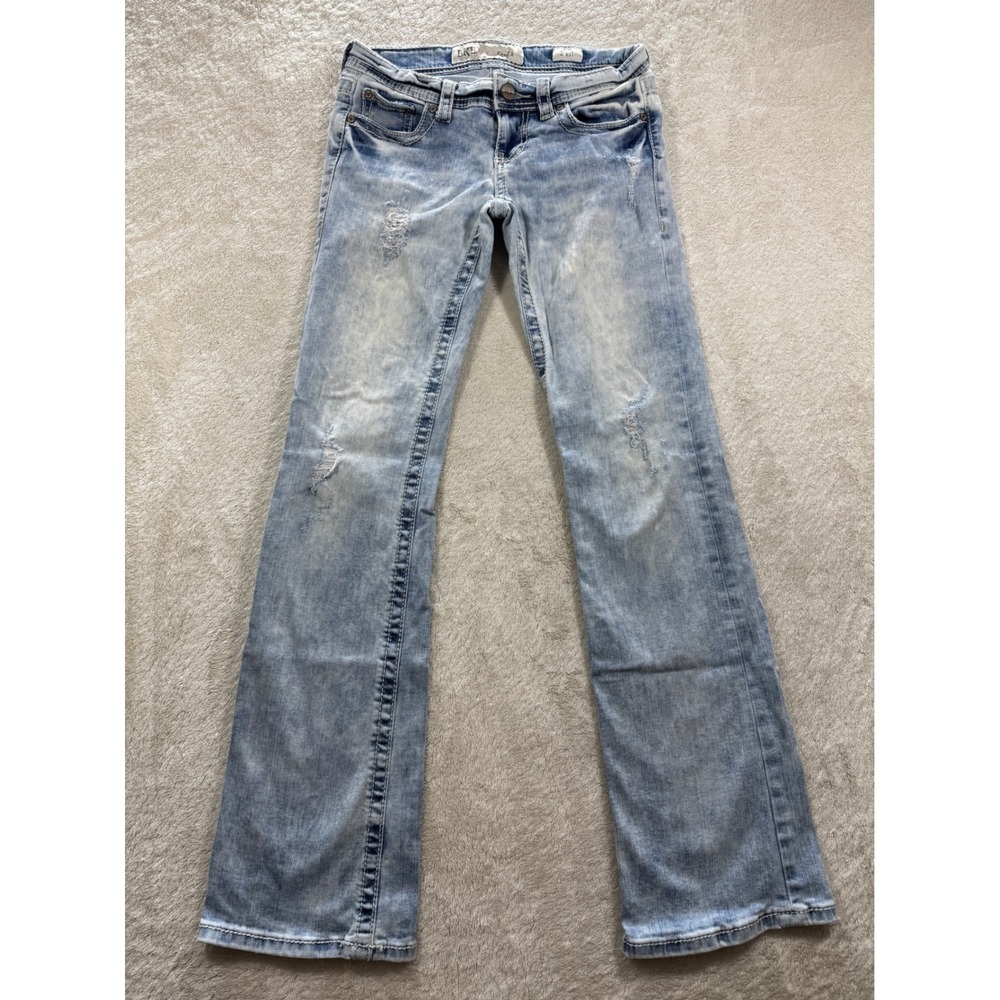BKE Womens Stella Distressed Light Wash Bootcut Jeans 24R Meas: 27x31